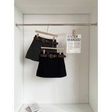 批发毛呢半身短裙女<b class='q'>秋</b>冬新款韩版时尚纯色百搭小众A字裙配腰带包臀裙