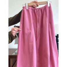 批发韩系温柔桃粉色花苞裙女春<b class='q'>夏</b>季胖MM大码300斤松紧腰休闲半身裙ins