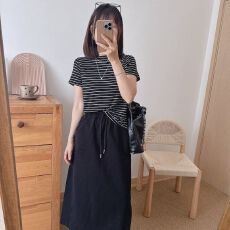 批发设计感松紧高腰灰色半身裙女春夏季<b class='q'>胖</b>MM<b class='q'>大码</b>300斤宽松休闲卫裙ins
