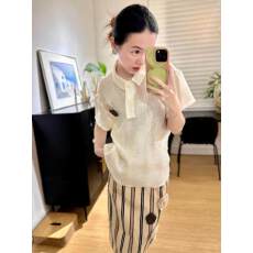 批发法式老钱风短袖POLO衬衫女夏季<b class='q'>胖</b>MM<b class='q'>大码</b>300斤设计感可拆胸花上衣2