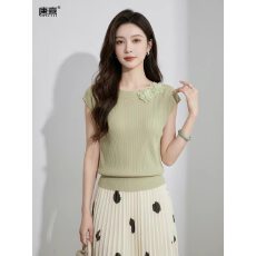 批发花朵拼接短袖<b class='q'>针织衫</b>T恤女2026夏季新款气质<b class='q'>中年</b>女装 冰爽丝