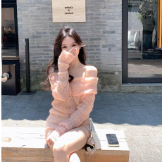 批发原版做法+针织质量+2026春季<b class='q'>镂空</b>薄款秋季气质百搭慵懒针织<b class='q'>衫</b>上衣