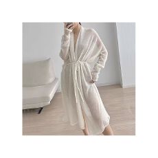 批发原版做法+针织质量+显瘦宽松中长款轻薄针织系带夏防晒衫<b class='q'>开衫</b>外套