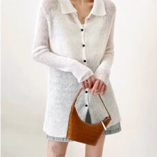 批发原版做法+针织质量+polo领防晒开衫<b class='q'>女</b>中长款外搭修身针织薄款罩衫