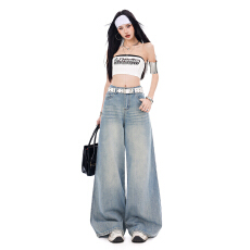 批发早春宽松天丝棉阔腿裤压<b class='q'>皱</b>立体猫须高挑显瘦显腿长遮肉舒适百搭