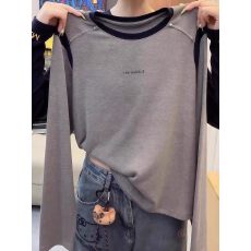 批发设计感长袖t恤打底衫2026春季新款爆款宽松大码胖mm显瘦女士上衣