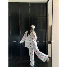 批发【优质仿棉带眼罩】甜美睡<b class='q'>衣</b>女春秋季新款长袖宽松阔腿<b class='q'>裤</b><b class='q'>家居服</b>