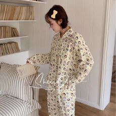 批发优质仿棉睡衣女春秋季2026新款可爱学生宽松休闲长袖家居服套