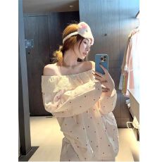 批发云朵棉可爱波点娃娃领睡衣女春夏秋季2026新款蕾丝花边宽松家居服