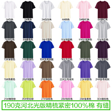 批发190克100%棉 26支<b class='q'>纯棉</b>短袖<b class='q'>T</b><b class='q'>恤</b>螺纹领河北空白版（本价不含税）