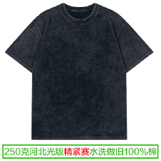 批发除毛250克100%棉 河北水洗做旧短袖T恤空白版本价不含税