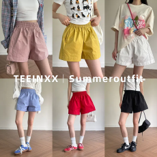 批发TEEINXX夏季<b class='q'>糖果</b><b class='q'>色</b>透气高腰百搭休闲短裤