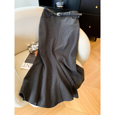 批发实拍高级感包臀鱼尾裙半身裙女秋冬<b class='q'>新款</b>气质a字显瘦毛呢中长裙