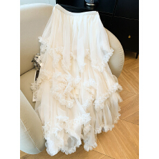 批发<b class='q'>实拍</b>蕾丝半身裙女秋冬法式甜美公主风加绒a字纱裙蓬蓬蛋糕裙长裙