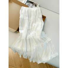 批发实拍甜美少女风蛋糕<b class='q'>裙</b>半身<b class='q'>裙</b>女高腰显瘦垂坠感A字<b class='q'>伞</b><b class='q'>裙</b>长<b class='q'>裙</b><b class='q'>仙女</b><b class='q'>裙</b>