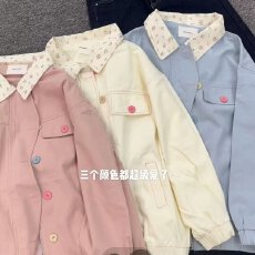 批发2024新款<b class='q'>甜美</b>碎花翻领冬秋季外套宽松小仙女百搭夹克上衣