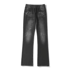 批发美式复古<b class='q'>牛仔</b>裤<b class='q'>男</b>女潮牌夏季款做旧裤子高街vibe风直筒阔腿微喇裤