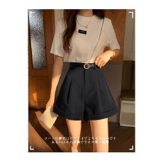 批发西装短裤女款<b class='q'>夏季</b>2025新款高腰小个子压褶宽松外穿a字阔腿休闲裤