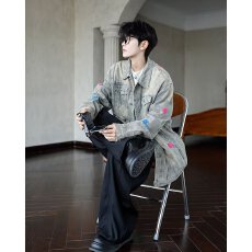 批发慵懒气质原宿美式<b class='q'>街头</b>黄泥水洗做旧复古牛仔衣男女宽松夹克外套