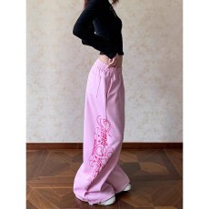 批发2025新款美式字母<b class='q'>印花</b>宽松休闲女高腰显瘦<b class='q'>哈伦裤</b>通勤休闲潮长裤