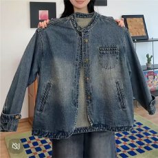 批发日系复古做旧水洗小个子<b class='q'>牛仔</b>外套女春秋季设计感chic港风夹克上衣