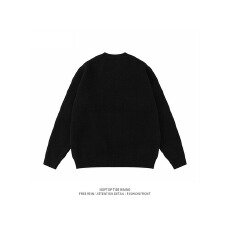 批发美式复古小众设计感破坏感拼接毛衣男女慵懒风情侣装针织线衣