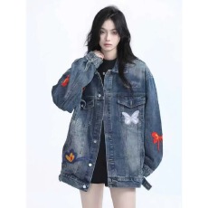 批发潮流牛仔夹克慵懒百搭ins日系文艺时尚原宿流行新款气质简约