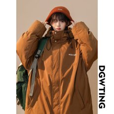 批发时尚日系新款文艺百搭ins气质流行慵懒潮流原宿加厚连帽棉服简约