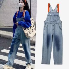 批发减龄牛仔背带长裤女2025春季<b class='q'>新款</b>宽松百搭吊带<b class='q'>连体裤</b>直筒拖地裤潮