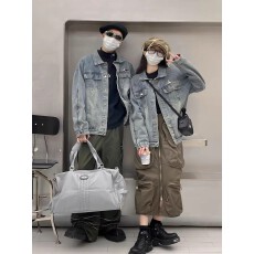 批发美式vintages水洗工装<b class='q'>牛仔</b>外套男女春秋设计感小众情侣款休闲夹克
