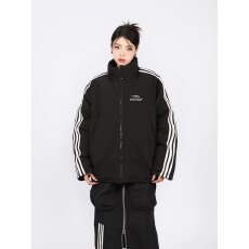 批发原宿时尚简约三杆棉衣百搭<b class='q'>气质</b>新款流行ins慵懒文艺日系潮流