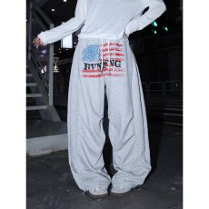 批发原宿文艺简约纯棉华棉复合字母印花卫裤慵懒新款流行<b class='q'>气质</b>潮流ins