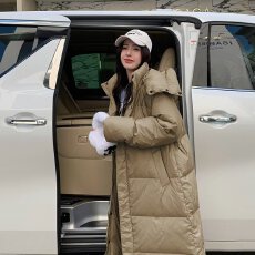 批发过膝长款超大被子棉服学生外套2024冬装新款女连帽加厚潮无品牌