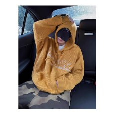 批发镂空上衣女秋季宽松慵懒风黄色毛衣中长款<b class='q'>针织衫</b>薄款<b class='q'>罩衫</b>初秋