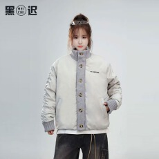 批发冬季宽松显瘦百搭针织拼接立领棉服上衣男女同款<b class='q'>情侣</b><b class='q'>棉衣</b>