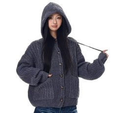 美拉德高领长袖毛衣开衫女秋冬2025新款单排扣宽松百搭外套上衣潮