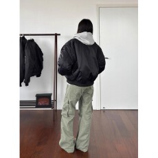 批发美式高街飞行服夹克bomber两面穿迷彩短款加厚<b class='q'>棒球</b>服棉衣外套男女