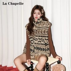 批发费尔岛花色羊羔毛马甲女2025秋冬立领韩系麂皮绒皮毛一体马甲宽松