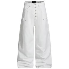 批发2025ootd新款阔腿<b class='q'>牛仔裤</b>男女秋宽松显瘦高腰垂感拖地高级感直筒裤