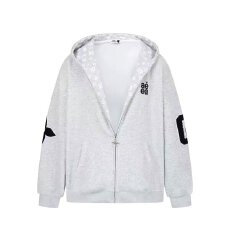 批发加绒华棉刺绣连帽韦爵森拉链开衫卫衣<b class='q'>外套</b>男女秋冬情侣宽松上衣