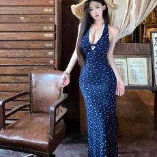 批发原版做法 有胸垫 旅游出片长裙时尚法式碎花蕾丝连衣裙