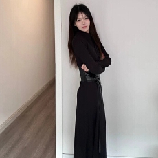 批发原版做法辣妹风紧身包臀连衣<b class='q'>裙</b>腰封套装女秋冬打底内搭长<b class='q'>裙</b>子御姐