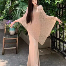 批发原版做法 套装斗篷披肩长裙春夏秋废土风防晒修身鱼尾吊带<b class='q'>连衣裙</b>