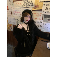 批发女秋冬内搭小黑裙蕾丝拼接纯欲风打底蛋糕裙辣妹蝴蝶结黑色连衣裙
