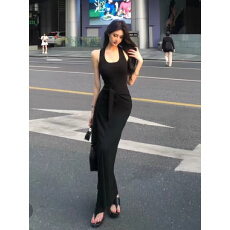 批发原版质量 260克人棉随心裁 夏季无袖<b class='q'>背心</b>连衣裙辣妹收腰气质<b class='q'>长裙</b>