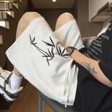 批发刺绣短裤男夏季篮球运动裤子美式<b class='q'>嘻哈</b>五分裤设计感小众大裤衩