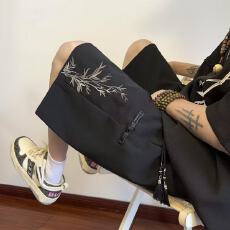 批发刺绣】新中式国风刺绣短裤子男2025夏季薄款垂坠高级感休闲五分裤