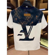 批发索罗娜纯棉】短<b class='q'>袖</b>T恤男夏季拼接贴布渐变色<b class='q'>半截</b><b class='q'>袖</b>休闲百搭打底衫t