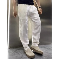批发【棉麻】夏季轻薄<b class='q'>亚麻</b>男士休闲裤吸汗透气凉爽宽松痞帅弯刀小脚裤