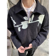 批发复古暗黑玫瑰花拉链夹克特殊面料cleanfit小众短款春<b class='q'>夏</b>外套